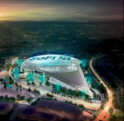 a rendering of a stadium with a building at Charming 2BR Condo with Onsite Parking Included in Los Angeles