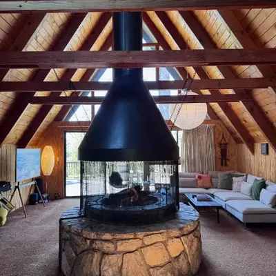 A-Frame with Carousel Fireplace