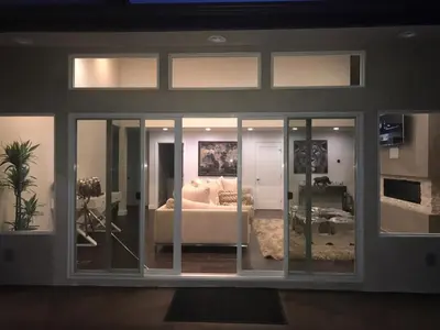 a living room with a couch in a room at House in the Hills in Los Angeles