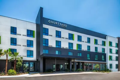 an office building with a sign on it at Courtyard by Marriott San Bernardino Loma Linda in Loma Linda