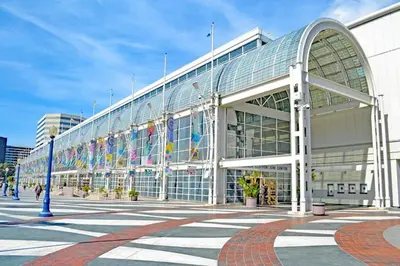 a large building with a lot of windows at BonVoyage-Sleep&Sail Overnight Stays-Sleeps 6-8 in Long Beach