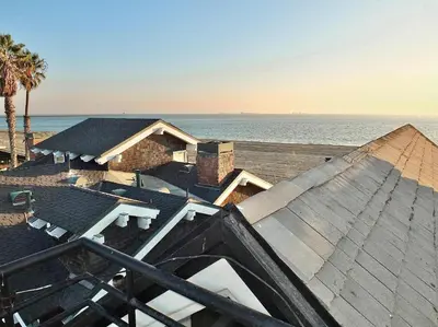 a view of the ocean from the roof of a house at Beachfront Estate - LB Peninsula in Long Beach