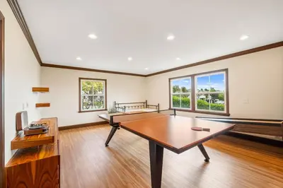 a large room with a ping pong table in it at Beverly Hills 6BR Haven w Pool Hot Tub in Los Angeles