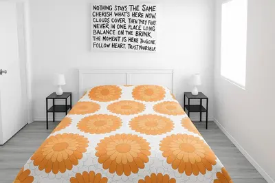 a bedroom with a bed with a quote on the wall at Spacious 2BR Townhouse - 3 Queens - Sleeps 8 in Redondo Beach