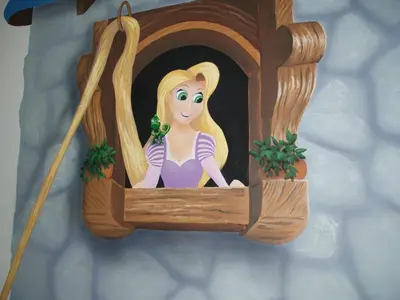 a picture of ariel looking out of a window at F-23 Rapunzels Tower in Anaheim