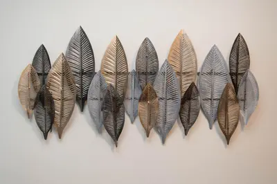 a group of feathers hanging on a wall at Modern Escape in Hollywood with Rooftop & City Views in Los Angeles