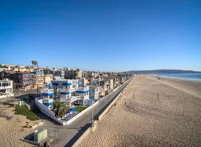 an aerial view of a beach with houses and condos at Property not open in Hermosa Beach
