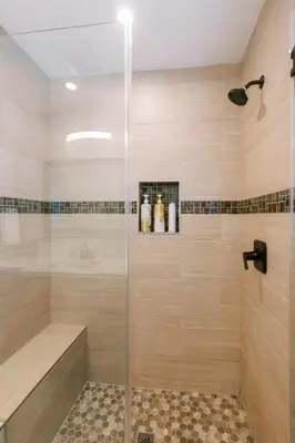 a shower with a glass door in a bathroom at Luxury Hangout - Private Spa - Game Room - Arcade in Long Beach
