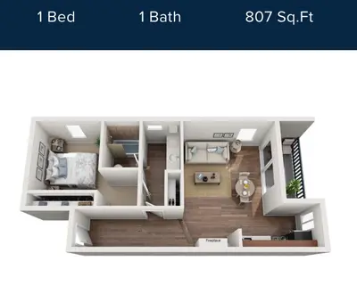 a image of a floor plan of a house at Skyline Escape 1-Bedroom with Balcony and Roof-Top Pool in Los Angeles