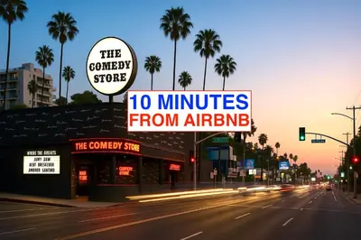 a sign for a store on a city street at Enchanting Private Hollywood Hills Guest House with Tranquil Tree-Top Views, Magical Outdoor Living Room and Patio and Zen Garden, In LA's Most Desirable, Central, Serene Area and Only 2 Minutes from Hollywood Boulevard in Los Angeles