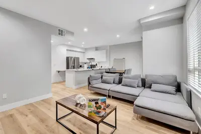 a living room with a couch and a table at 546 Havard in Los Angeles