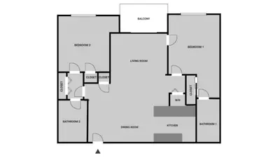 a floor plan of a house at Blueground Sawtelle view nr Westwood Park LAX-1396 in Los Angeles