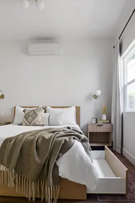 a white bedroom with a bed and a window at All New Apt Mins Beach, Downtown & Convention Ctr LB ADU in Long Beach