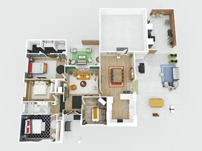a floor plan of a house at KingBeds Skylight 1GB Wi-Fi Step-free Clean in Bakersfield
