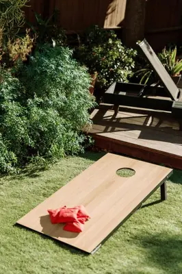 a wooden cutting board with a red napkin on it at Serene Silver Lake 1 bedroom 1 bathroom Back house With Private Backyard in Los Angeles