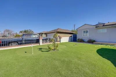 a yard of a house with a putting green at Work and Play! Apt Less Than 1 Mi to Chino Valley Hospital in Chino