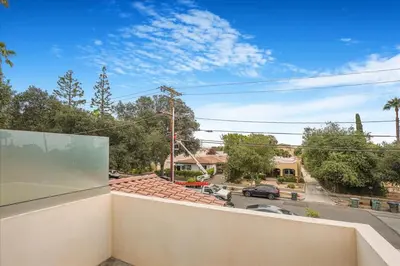 a view from the balcony of a house at Stylish Pasadena Stay Near Old Town & Rose Bowl in Pasadena