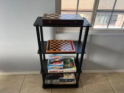 a table with a chess game on top of it at 9621 San Juan - South Gate CA - Quick Drive to Hollywood & Beaches in South Gate