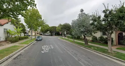 a car parked on the side of a street at Two bedroom private guesthouse in great location Close to Melrose Hollywood sign and attractions in Los Angeles