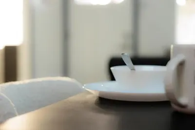 a bowl on a table with a spoon in it at Pet-Friendly 2BR-2BA Near SoFi-Small Dogs Welcome in Los Angeles