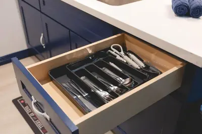 a drawer in a kitchen with utensils in it at Pet-Friendly 2BR-2BA Near SoFi-Small Dogs Welcome in Los Angeles