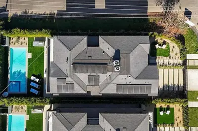 an overhead view of a roof of a house at Stunning 5BR in Studio City W. Pool, and Jacuzzi in Los Angeles
