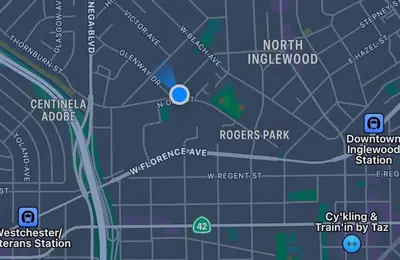 a map of a city with at 2 Bed Apartment with Private Terrace Near SoFi in Los Angeles
