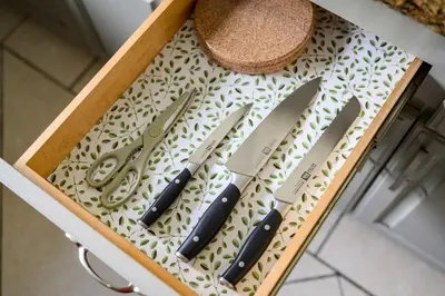 a wooden box with knives and other kitchen utensils at Upgraded Queen Suite Private Ensuite Bright Stay in Norwalk