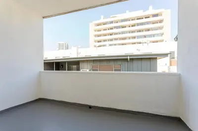 a view from a window of a building at Blueground Westwood balcony nr UCLA LAX-1397 in Los Angeles