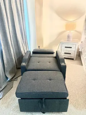 a bed sitting in a room next to a dresser at Spacious 3BR 3BA Home 3 Car Garage Garden Near DTLA Pasadena Hollywood in Alhambra