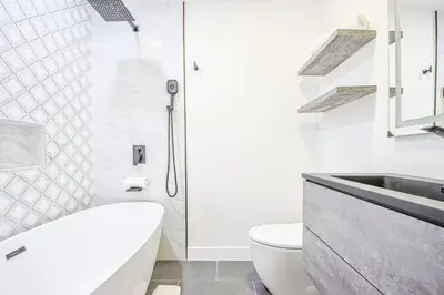 a bathroom with a tub and a toilet and a sink at 2 Units Oasis Villa w terrace&roofdeck 12 pax in Los Angeles