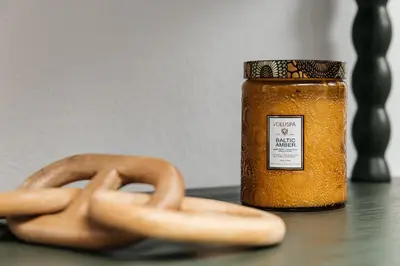 a jar of pretzels and a jar of mustard at Pacific Aura in Los Angeles