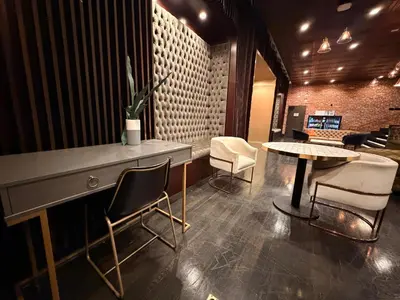 a room with a table and chairs and a table at Studio Haven in the Heart of Hollywood in Los Angeles
