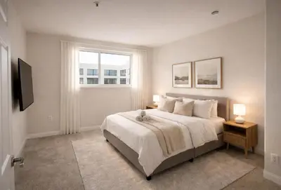a bedroom with a large bed and a window at Marina del Rey 2BR-2BA Oasis - Quick Trip to Venice in Los Angeles