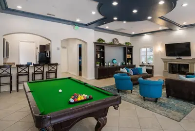 a living room with a pool table at Marina del Rey Comfort - Venice Beach Vibes - 2BR & 2BA in Los Angeles