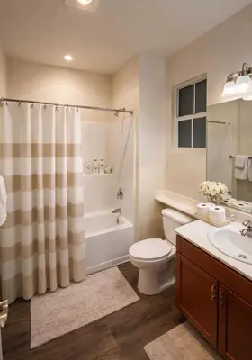 a bathroom with a toilet and a shower and a sink at Marina del Rey 2BR-2BA Oasis Near Venice Beach Boardwalk in Los Angeles