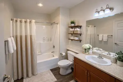 a bathroom with a shower toilet and a sink at Marina del Rey 1BR -- Near Venice Beach in Los Angeles