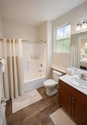 a bathroom with a toilet and a tub and a sink at Marina del Rey 1BR Escape Near Docks, Close To Venice Beach in Los Angeles