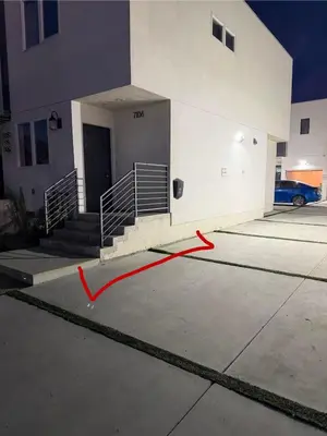 a building with a red line in front of it at Noir and Gold Retreat in Los Angeles