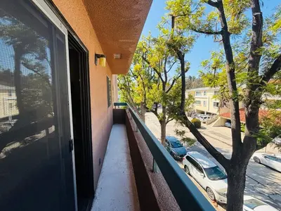 a balcony with a view of a street at 1Bd Prime Westwood Location One Block from UCLA in Los Angeles