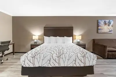 a hotel room with a bed and a chair at Best Western Redondo Beach Galleria Hotel - Beach City LA in Redondo Beach