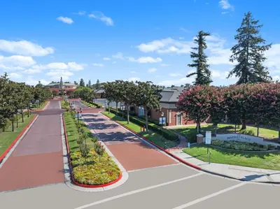 an overhead view of a street in a park at Homewood Suites Bakersfield in Bakersfield