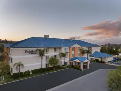a rendering of a building with a blue roof at Fairfield Inn by Marriott Santa Clarita Valencia in Santa Clarita