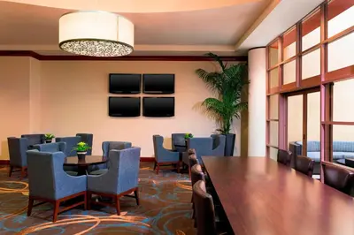 a conference room with a long table and chairs at Sheraton Agoura Hills Hotel in Agoura Hills