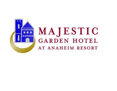 a logo for a masestation garden hotel at american resort at Anaheim Majestic Garden Hotel in Anaheim