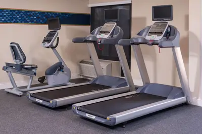 a gym with two tread machines and a treadmill at Hampton Inn Los Angeles-West Covina in West Covina