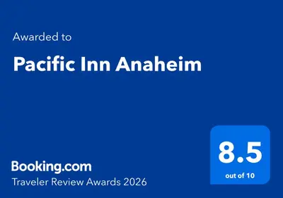 a blue screen with the words pacificim amazon at Pacific Inn Anaheim in Anaheim