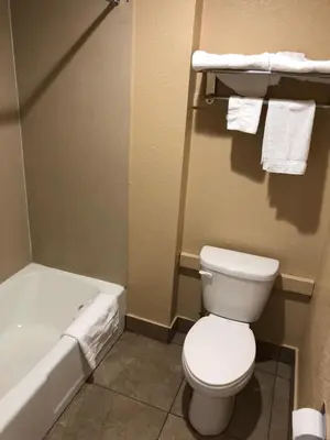 a bathroom with a toilet and a bath tub at Arlington Inn in Riverside