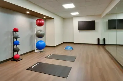 a room with yoga mats and balloons on the floor at Courtyard by Marriott Los Angeles LAX/Hawthorne in Hawthorne