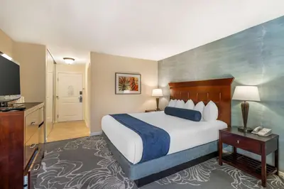 a hotel room with a bed and a television at Best Western Plus Carpinteria Inn in Carpinteria